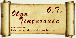 Olga Tinterović vizit kartica